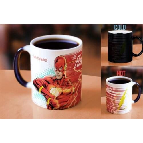 Drop shipping The flash man mugs cold heat changing color coffee mug light magic mug cup best gift for your friends
