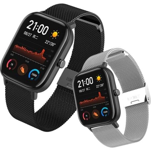 Metal Bracelet Strap For xiaomi Amazfit Bip Strap Bip S Lite watchband For Huami Amazfit Pace Stratos 2 GTS GTR 42 47 MM Strap