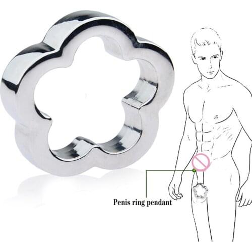 Metal Male Penis Ring Heavy Cock Ring Scrotum Pendant Penis Erection Exercise Ring Penis Bdsm Delayed Ejaculation SexToy For Man