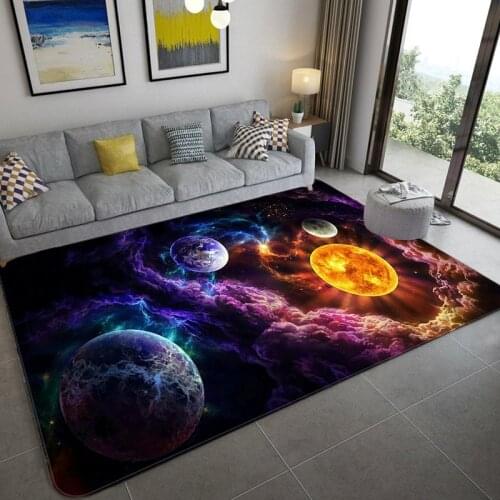 Anti Slip Welcome Entrance Doormats Space Universe Planet Floor Mats for Living Room Bedroom Carpet