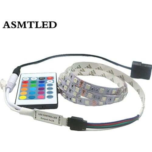 0.5 / 1 / 2 / 3m 12V 5050 RGB LED Strip Light for SATA Power Supply Interface Remote Control PC Computer Case Adhesive Tape lamp