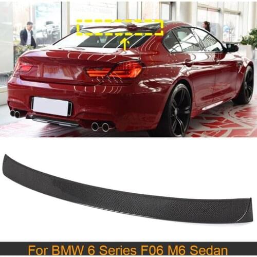 Carbon Fiber Rear Roof Spoiler Lip Wing for BMW 6 Series F06 M6 4 Door 2012 - 2016 Car Rear Roof Spoiler Window Lip Wing Lid