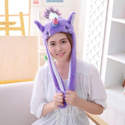 Winter Animal Hat Funny Headwear Horse Movable Jumping Ears Hat Toys for Gifts Party