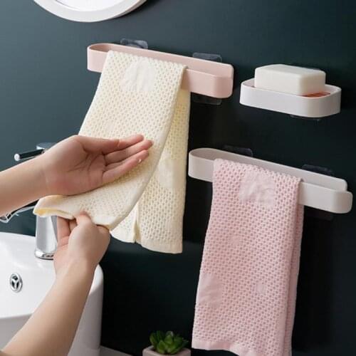 1 /4 Pcs Multi-functional Kitchen Racks Perforated Towel Rag Plastic Wrap Storage Rack Pot Cover Rack Wall Shelf Slippers