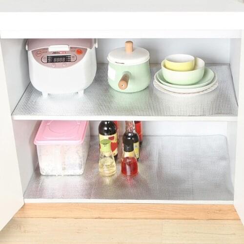 1 Roll Kitchen Sticker Table Mat Drawers Cabinet Shelf Liners Cupboard Placemat Waterproof Oil Proof Shoes Cabinet Mat