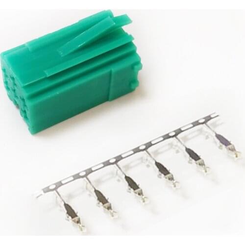 10 Sets Green MINI ISO 6Pin Port Connector For Renault Fiat Volkswagen Audi Skoda VDO Blaupunkt Mini ISO Connector