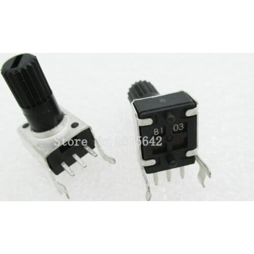 5PCS/LOT RV09 WH09 B10K B103 Potentiometer Adjustable Resistance 12.5mm Shaft 3 Pins 0932 Horizontal adjustable trim pot