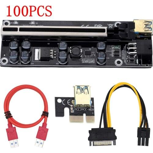 100Pcs Newest PCIE Riser 009s Plus Mining Super Version PCIE x16 PCI Express Extension Riser Card for Mining Video Card