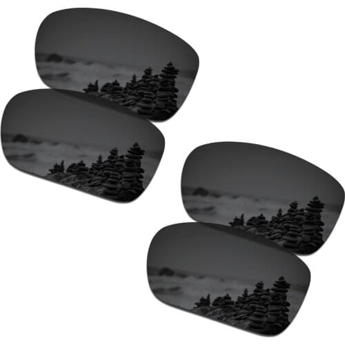 SmartVLT 2 Pairs Polarized Sunglasses Replacement Lenses for Oakley Scalpel Stealth Black and Stealth Black