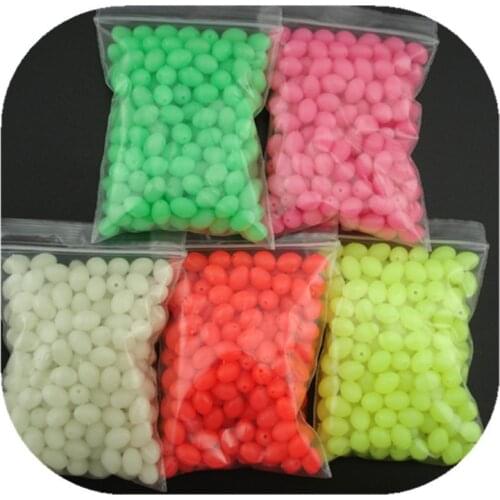 200Pcs* 5*8mm Fly Fishing Lure Olva Fishing Hard Plastic Beads Sea Fishing Sabiki Snapper Rig DIY Terminal Accessories