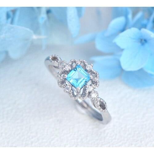 2019 Fashion Topaz Ladys Ring Authenic 925 Sterling Silver Adjustable Ring Fine Jewelry For Wedding Engagement Gift 2019