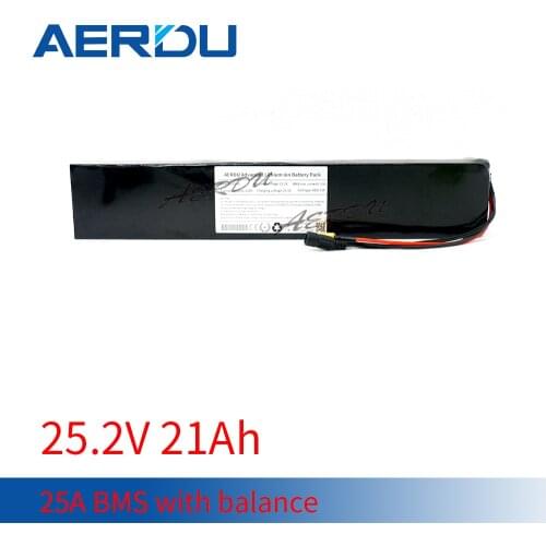 AERDU 6S6P 22.2V 24V 21Ah 18650 lithium battery pack 420Watt 3500mAh built-in 25A BMS FOR Electric Motor Bicycle Ebike Scooter