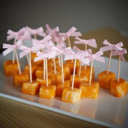 Cake toppers bowknot pink banner for Cupcake Wrapper Baking Cup birthday tea party wedding decoration baby shower wh