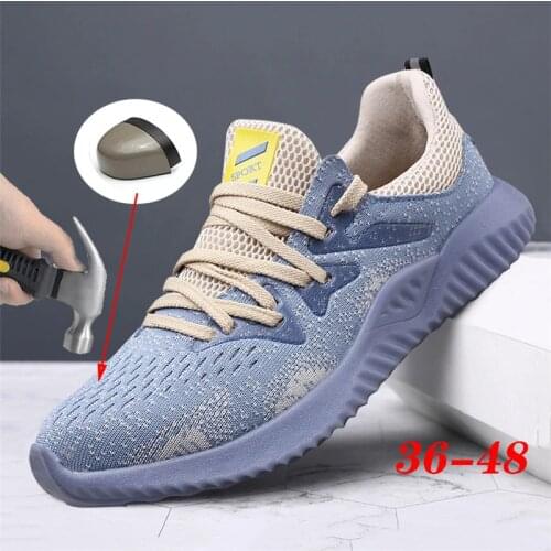 New Lightweight Mens Work Boots Male Toe Anti-Smash Breathable Anti-Piercing Wear-Resistant Timberlend Indestructible Shoes