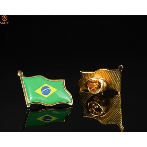 Brazil World Cup Country Representative Dedicated Flag Brooch South America Souvenir Tie Backpack Lapel Safety Buckle Pin