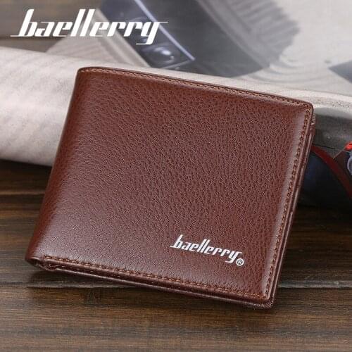 Baellerry Wallet Men Business Purse for Male Fashion Card Holder Photo Holder Coin Pocket Boys Short Wallet carteira masculina