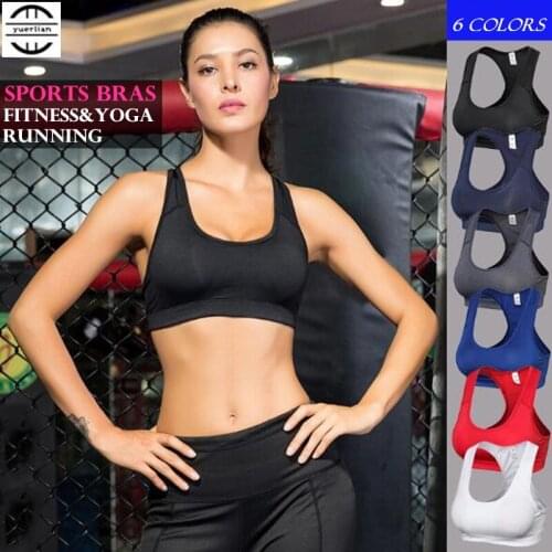 200p Women Exercise Fitness Shockproof Bras, Quick-drying Wicking High Elastic Gather Push Up Bras,Wake Breathing Vest-style Bra