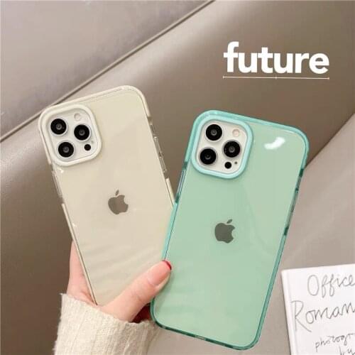 Phone Case For iPhone 12 11 Pro Max Shockproof Thick Clear Transparent TPU Back Cover For iPhone X XS XR Xs Max 7 8 Plus Bumper