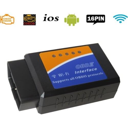 ELM327 V1.5 WIFI OBD2 Car Diagnostic Tool for iOS Android ELM 327 V 1.5 wifi OBD 2 Code Reader Scanner Without PIC18F25K80 Chip