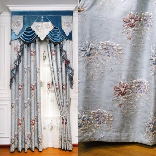European and American high-precision embossed luxury curtains living room kitchen curtains high-quality high-quality custom