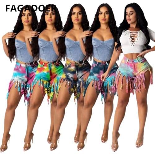 Женские джинсовые шорты FAGADOER China At AliExpress