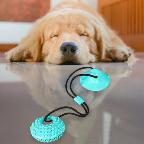 Dog Rope Ball Pull Toy Suction Cup Tug Interactive Dog Ball Toy For Pet Chew Bite Tooth Cleaning Toothbrush Feeding Pet Supplies