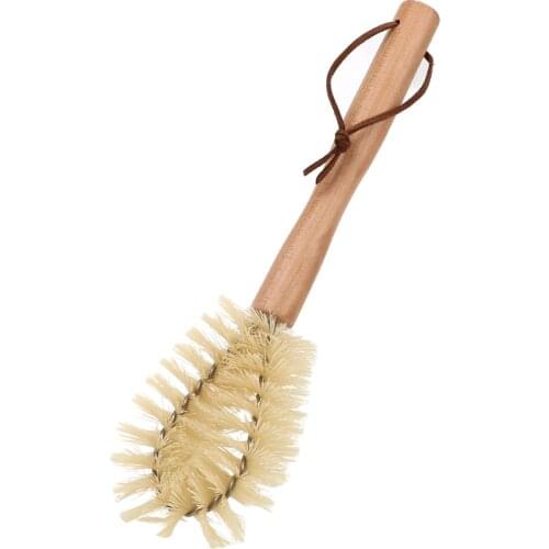 Wooden Long Handle Cleaning Brush Bottle Pot Brush Portable Household Brush O-shaped Cup Brush
