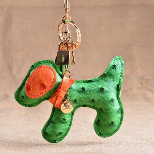 Leather Keychain Dog Pu Tassel Cute Poodle Key Lock Pendant Car Key Chain Ring Cover Holder Women Ladies Gril Handbag Bag Charms