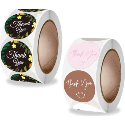 500pcs Round Thank You Stickers For Envelope Seal Labels Gift Packaging Decor Birthday Party Scrapbooking Stationery Sticker