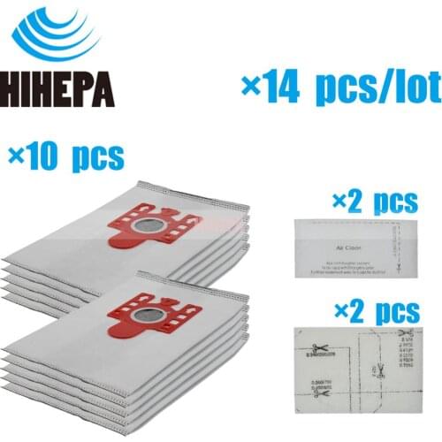 10pcs Activated Carbon Version Vacuum Cleaner Dust Bags & 4 Felt Filters for Miele FJM S6000 S7000 S8000 Series C1 C2 C3