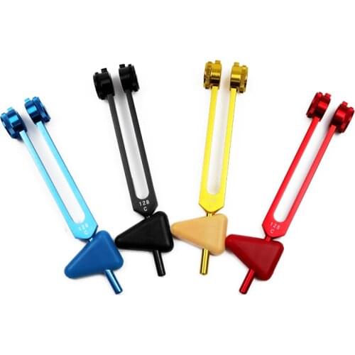 128C Medical Neurological Chakra Tuning Fork Ball Set with Triangle Percussion Reflex Hammer for Sound Healing Massage Therapy