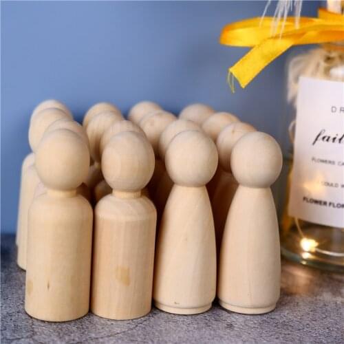 Creative Wedding Cake Toppers Large Peg Dolls Unfinished(20pc 65mm women/men)DIY Toy KidS Printe Party Favor Wedding Home Decor