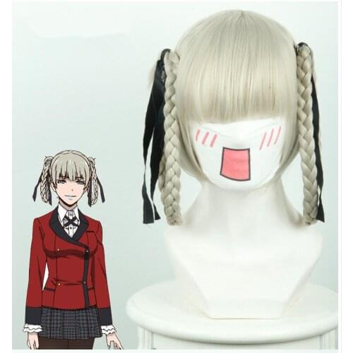 Anime Kakegurui Player Compulsive Momobami Kirari Cosplay Wig Women Costume Dramatization Halloween Party Synthetic Hair Wigs