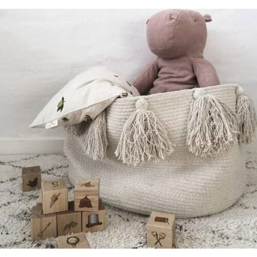 Braided Organizer Laundry Basket Baby Newbron Room Decor Toys Diapers Barrel Baby Stuff Storage Bag Baby Bedding Set Accessorie