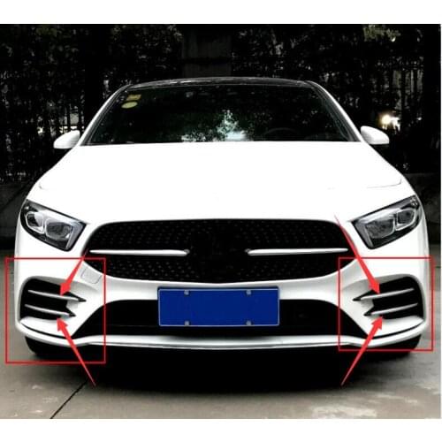 Car Front Fog Lamp Strips Trim Cover Sticker Air Intake Grille Slats Trim Decoration for Mercedes Benz a Class W177 A180 A200