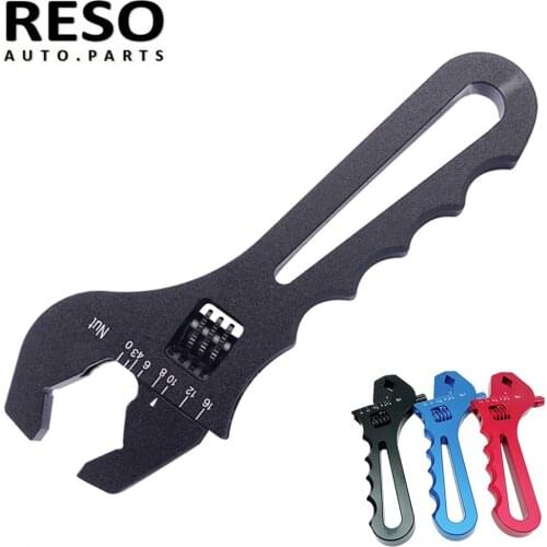 RESO--3AN-16AN Adjustable Wrench Black Aluminum Tool Spanner for Hose End Fitting