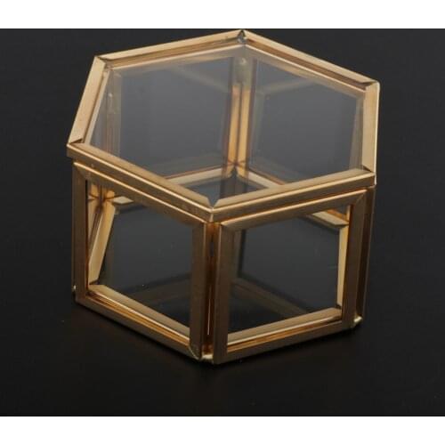 Glass Make-up Jewelry Storage Box For Trinket Perfumes Brooches Pins Women
