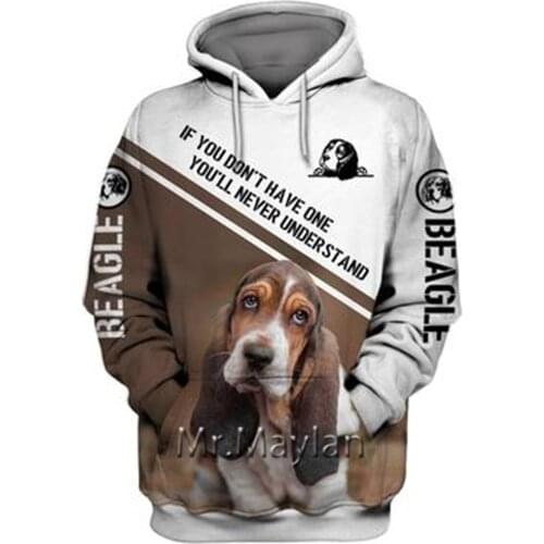 Personality Fashion Animal Beagle 3D Print Graphic Hoodie Men/Women Streetwear Oversized Sweatshirt Harajuku Tops Pullover - A15