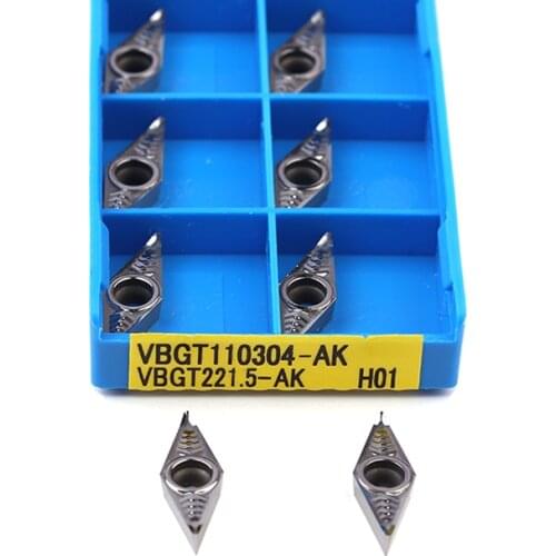 VBGT160402-AK H01 VBGT160404-AK H01 External Turning Blades VBGT160408-AK H01 CNC Lathe Cutting Tools , Carbide Aluminum Inserts