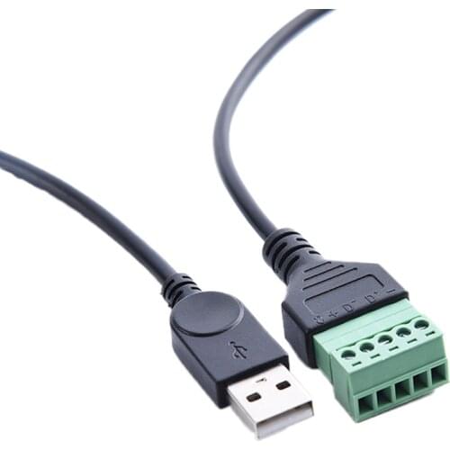 High quality Micro 5 Pin 2.0 USB A Male to 5 Pin Screw with Shield Solderless Terminal Plug Adapter Connector Cable Lead