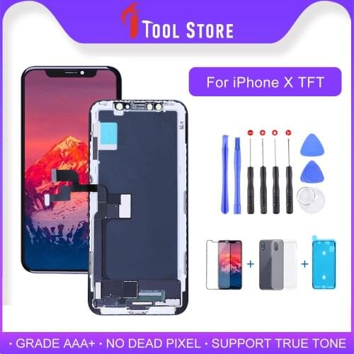 High Quality TFT For iPhone X Display With 3D Touch Digitizer Assembly LCD Screen Replacement With True Tone Supported