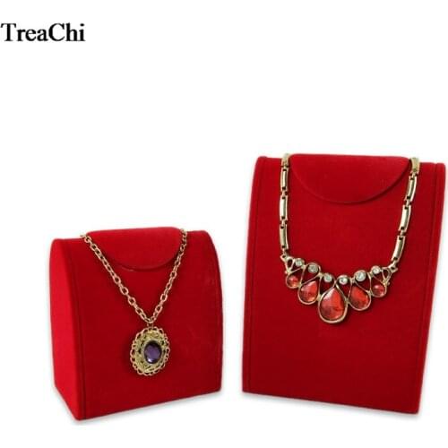 High Quality Jewelry Display Bust mannequin Tower Red Velvet Necklace Holder Pendant Showing Stand