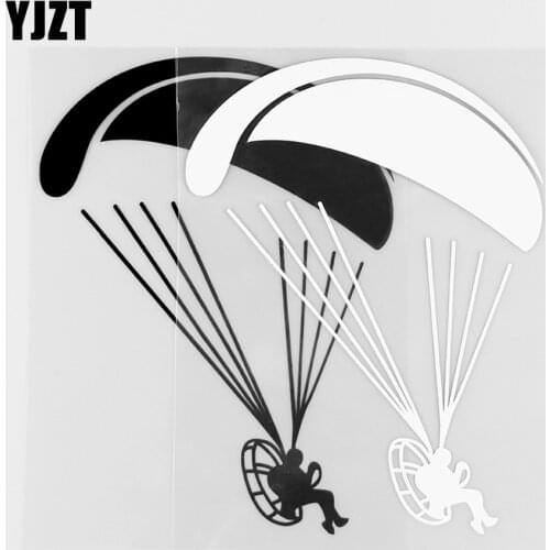 YJZT12.1X16.2CM Parachute Vinyl Decal Paraglider Extreme Car Stickers Black / Silver 10A-0132