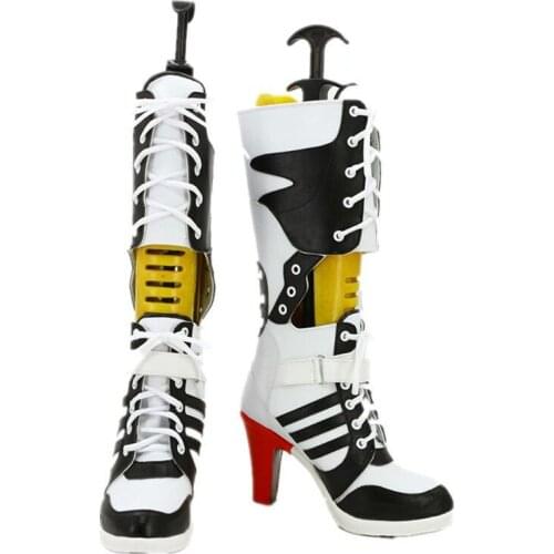 Movie Joker Women Cosplay Costumes Props Middle Heel Boots Shoes Halloween Carnival Party For Adult Woman