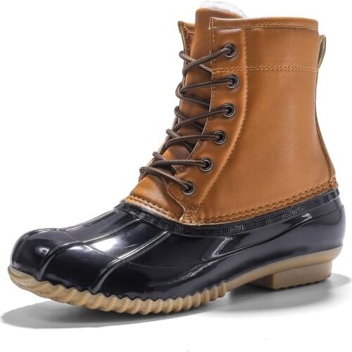 Women Winter Snow Boots Warm Platform Lace Up Womens Shoes New Flock Fur Suede Ankle Boots Female Waterproof Boots Shoes