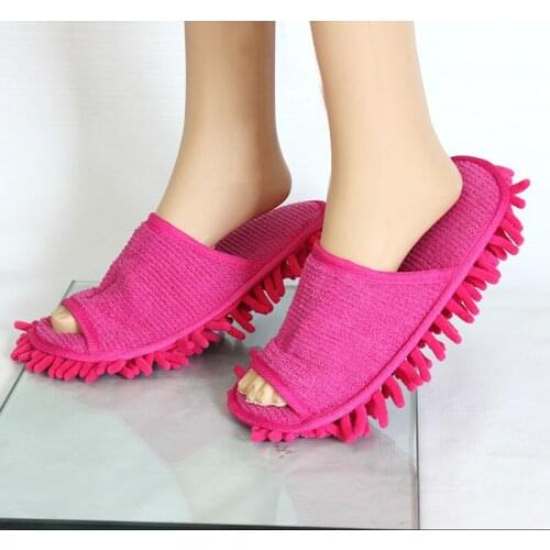 1pc Coral Fleece Lazy Mop Slippers Open-toed Lazy Floor Mopping Slippers Home Mopping Floor Shoe Covers for Men and Women