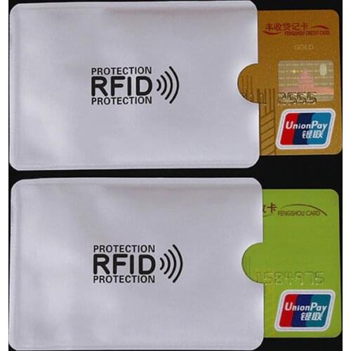 10 pcs Anti-Scan Card Sleeve Credit RFID Card Protector Anti-magnetic Aluminum Foil Portable Bank Card Holder