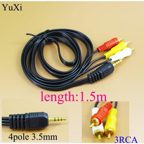 3.5mm Jack to 3 RCA Male Plug Adapter Audio Converter Video AV Cable For Freesat V7 for HD FREESAT V7 MAX satellite Receiver