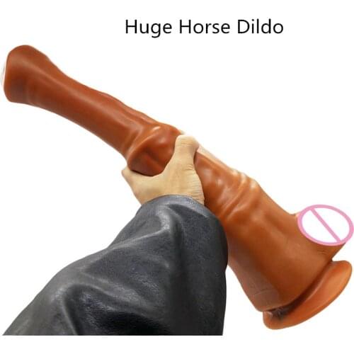 41*8cm Huge Penis Animal Horse Dildo Realistic Soft Suction Cup Female Masturbation Big Dildos for Women G Spot Super Long Dick