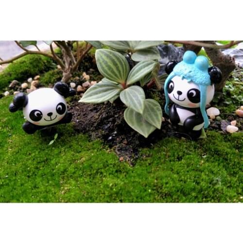 8 x Mini Panda Resin Cute Bear Fairy Garden Micro Dollhouse Bonsai Craft